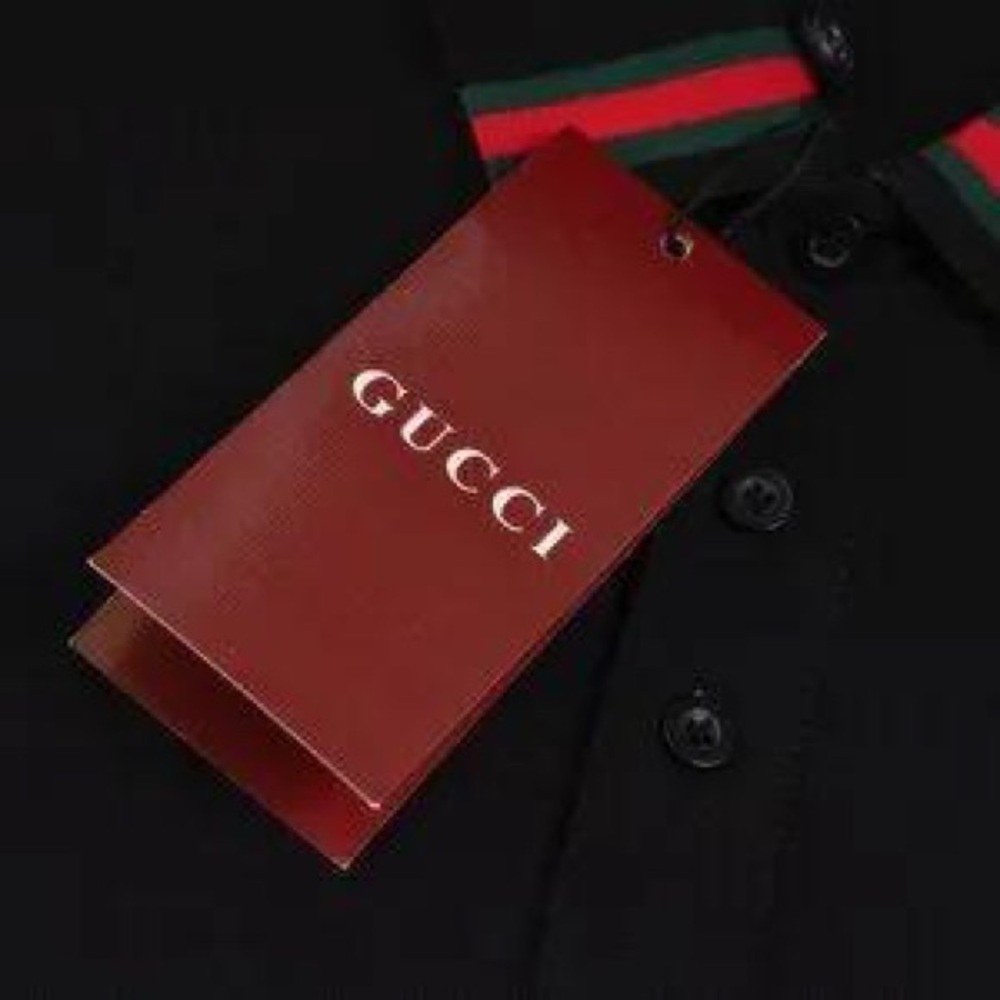 Gucci Black Polo Shirt with Red and Green Accents - Picture 8 of 8